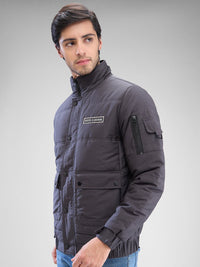 SPYKAR Men Solid Padded Regular Fit Jacket With Patchwork
