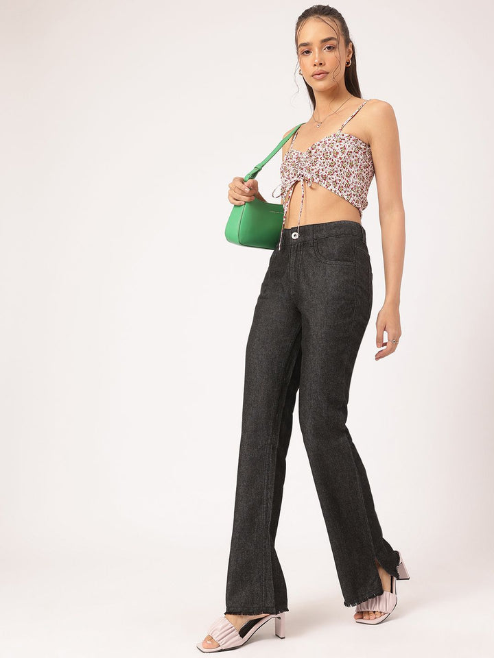DressBerry Women Sculpted Style Bootcut Jeans with Slits