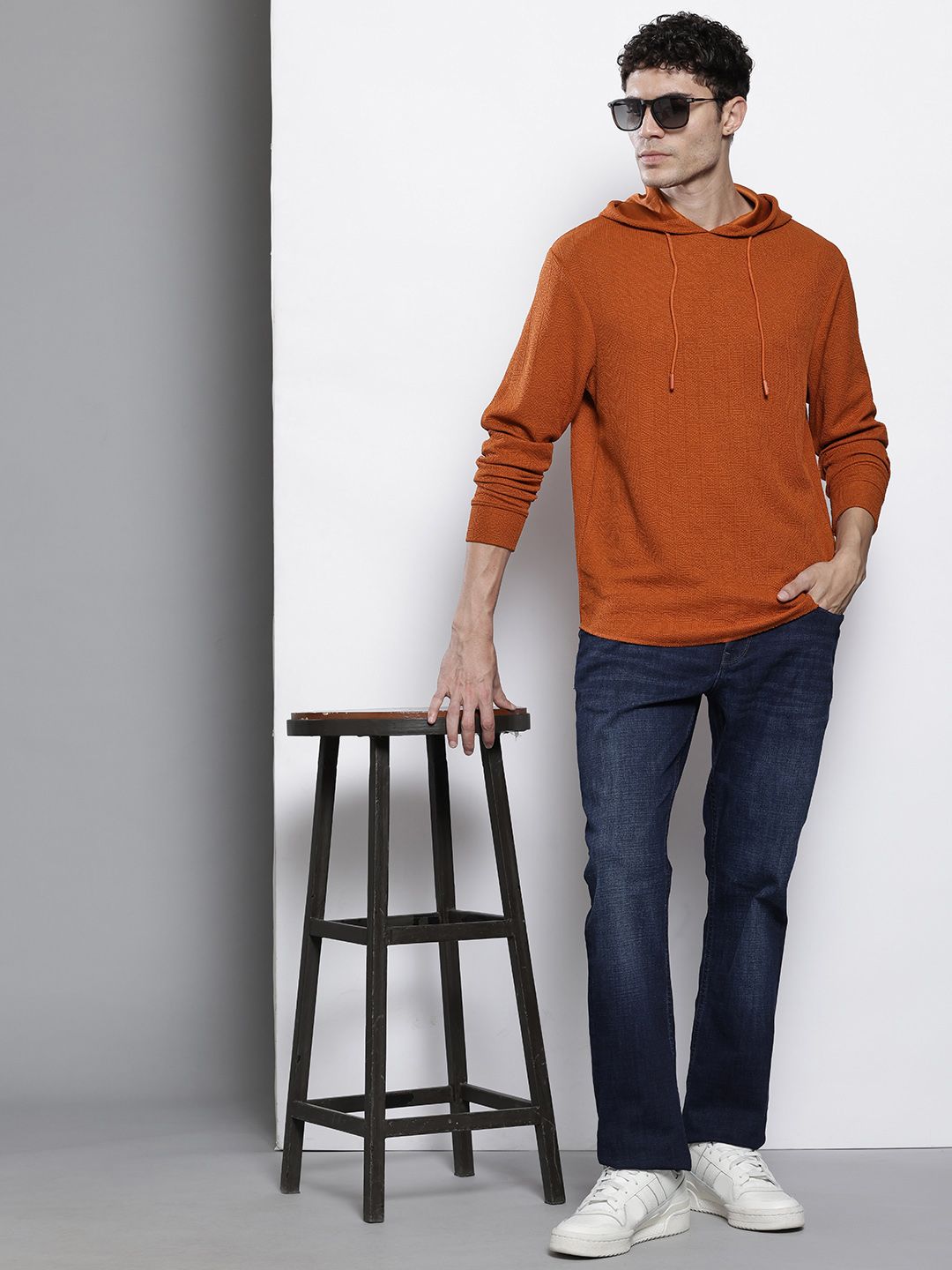 The Indian Garage Co Knitted Hooded T-shirt