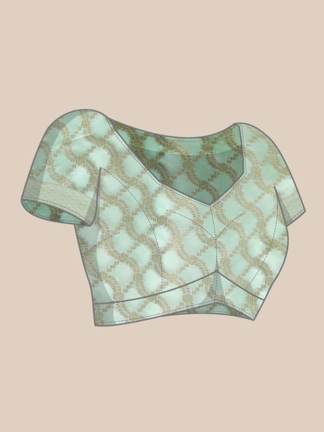 Saree mall Sea Green Silk Blend Banarasi Saree