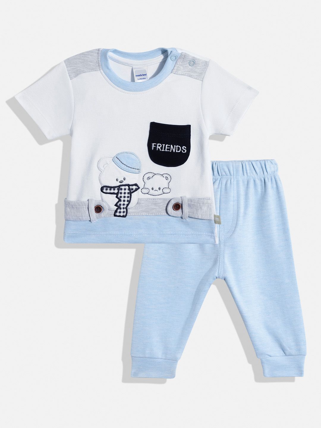 Moms Love Infant Boys Pure Cotton T-shirt with Trousers