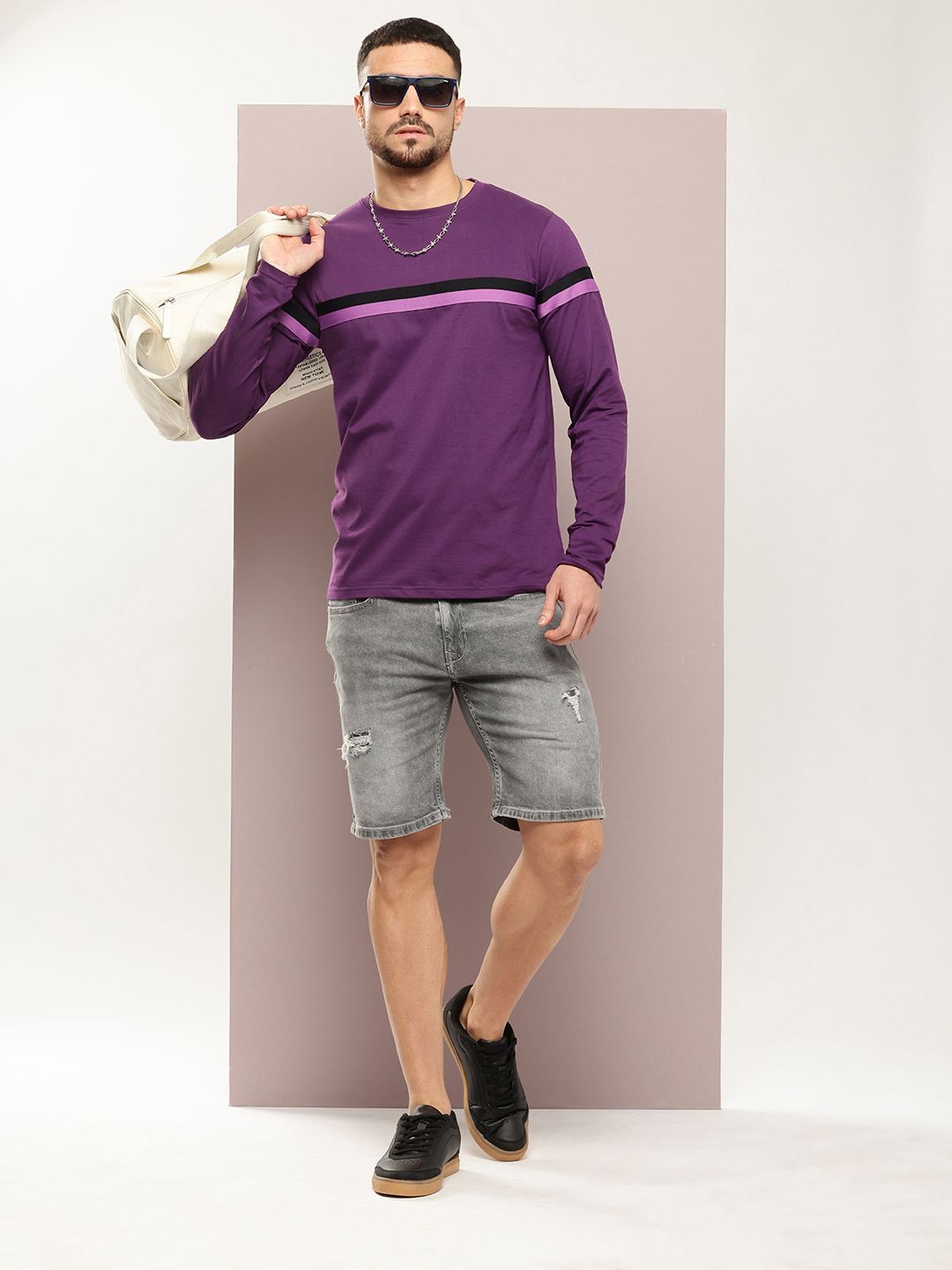 DILLINGER Men Striped Pure Cotton T-shirt