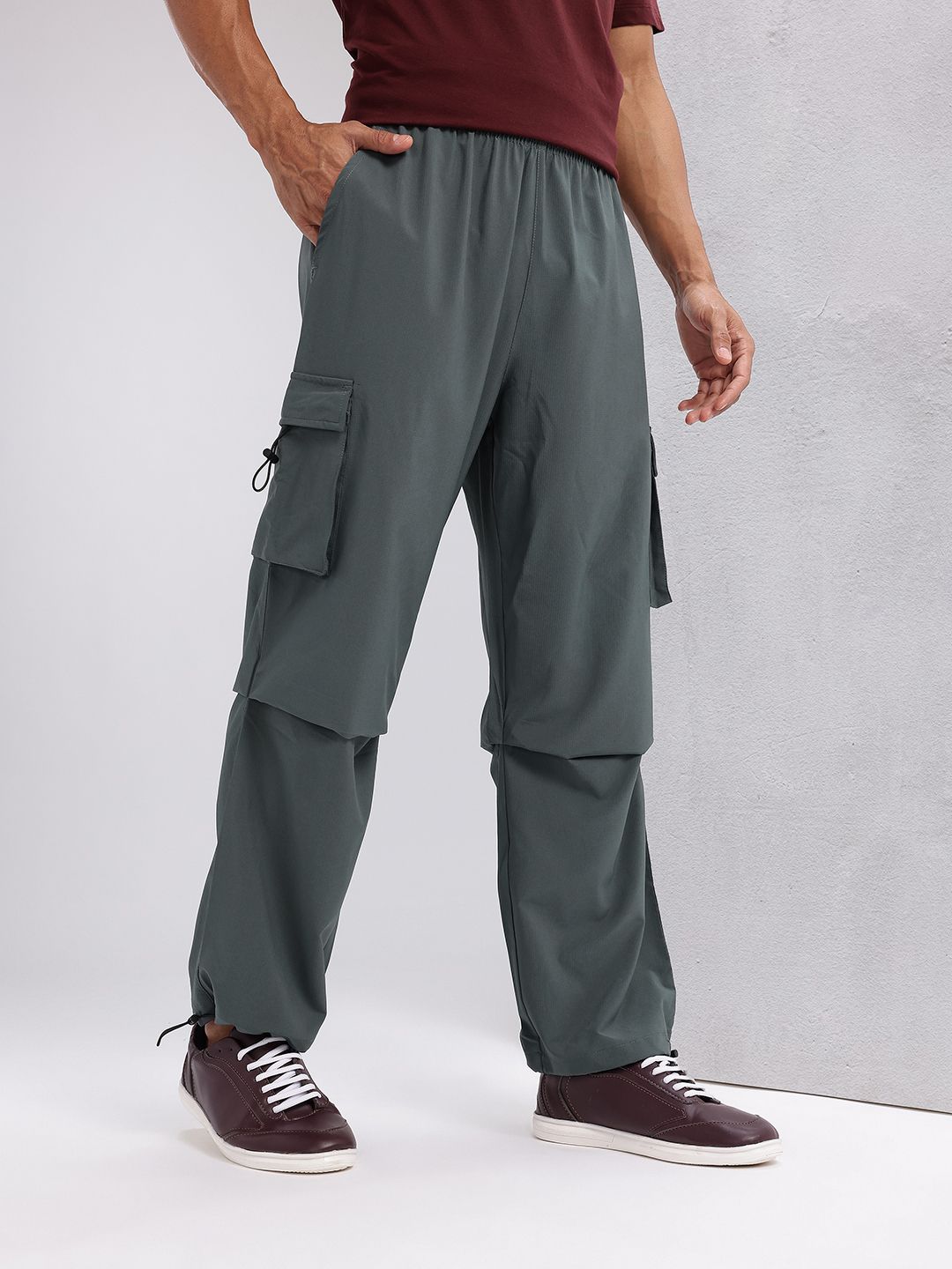 HRX by Hrithik Roshan Men Rapid-Dry Parachute Cargo Track Pants