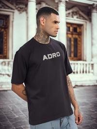ADRO Graphic Printed Drop-Shoulder Sleeves Cotton Oversized T-shirt