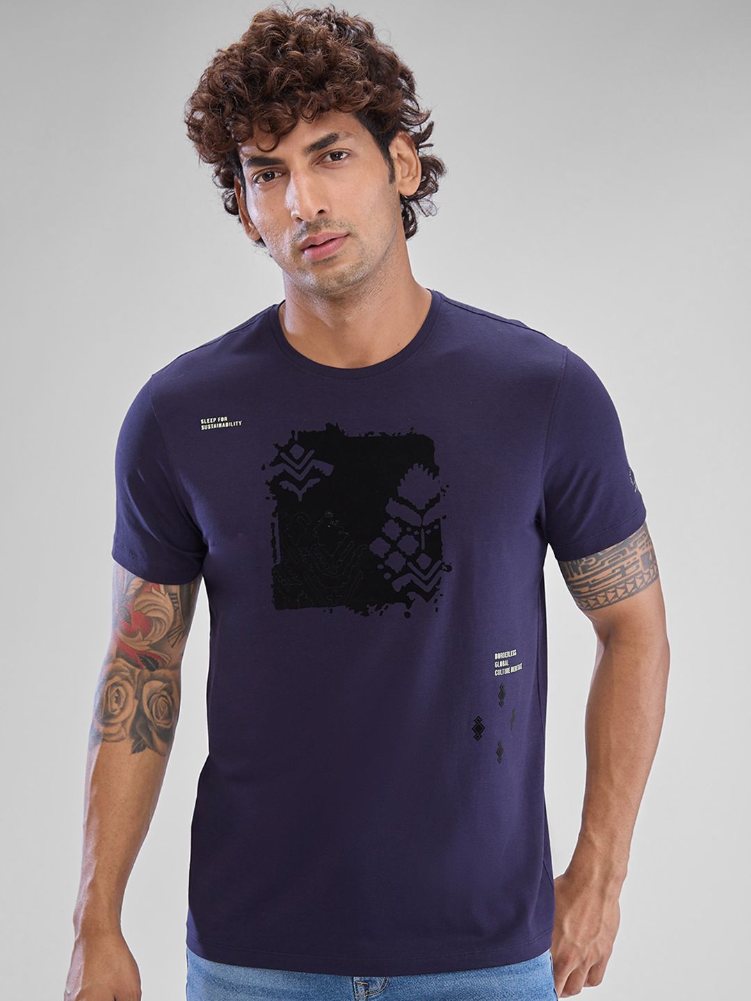 SPYKAR Men Typography Printed Slim Fit T-shirt