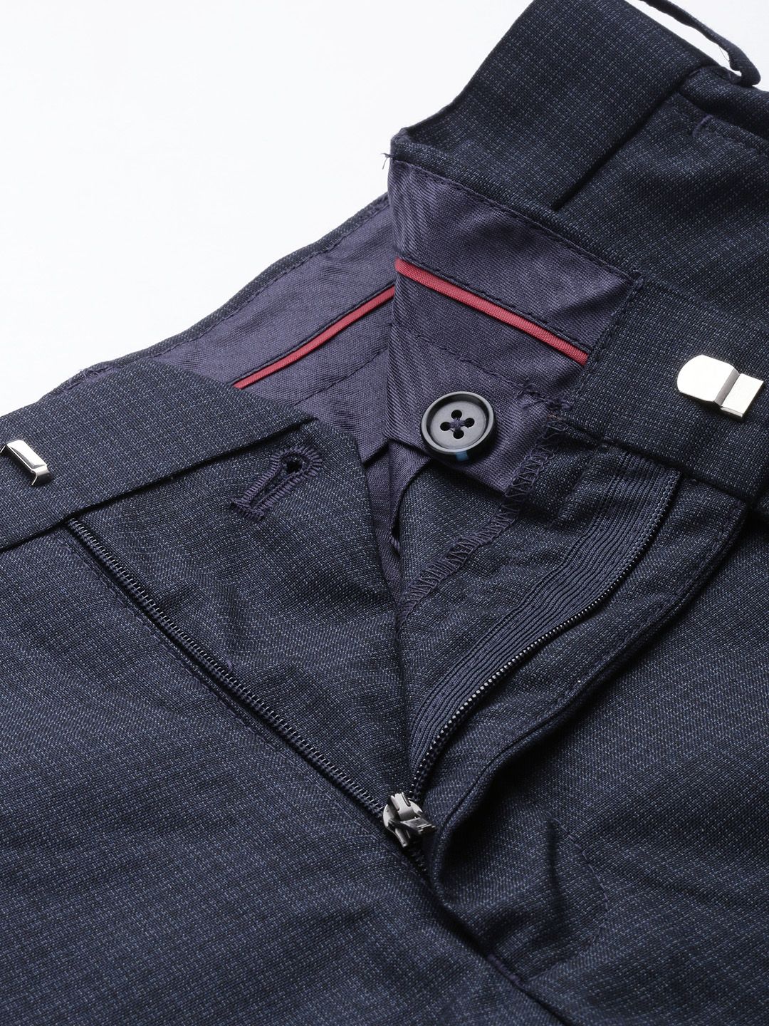 Raymond Men Checked Slim Fit Formal Trousers