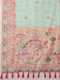 Floral Chanderi Saree With Tassels