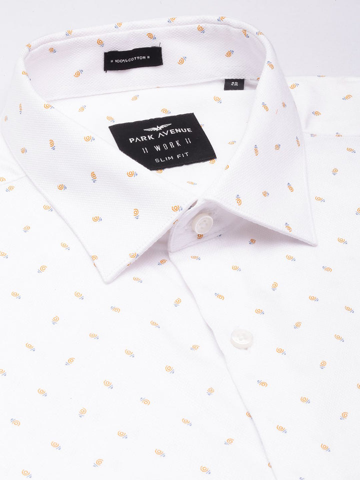 Park Avenue Men Pure Cotton Slim Fit Printed Formal Shirt