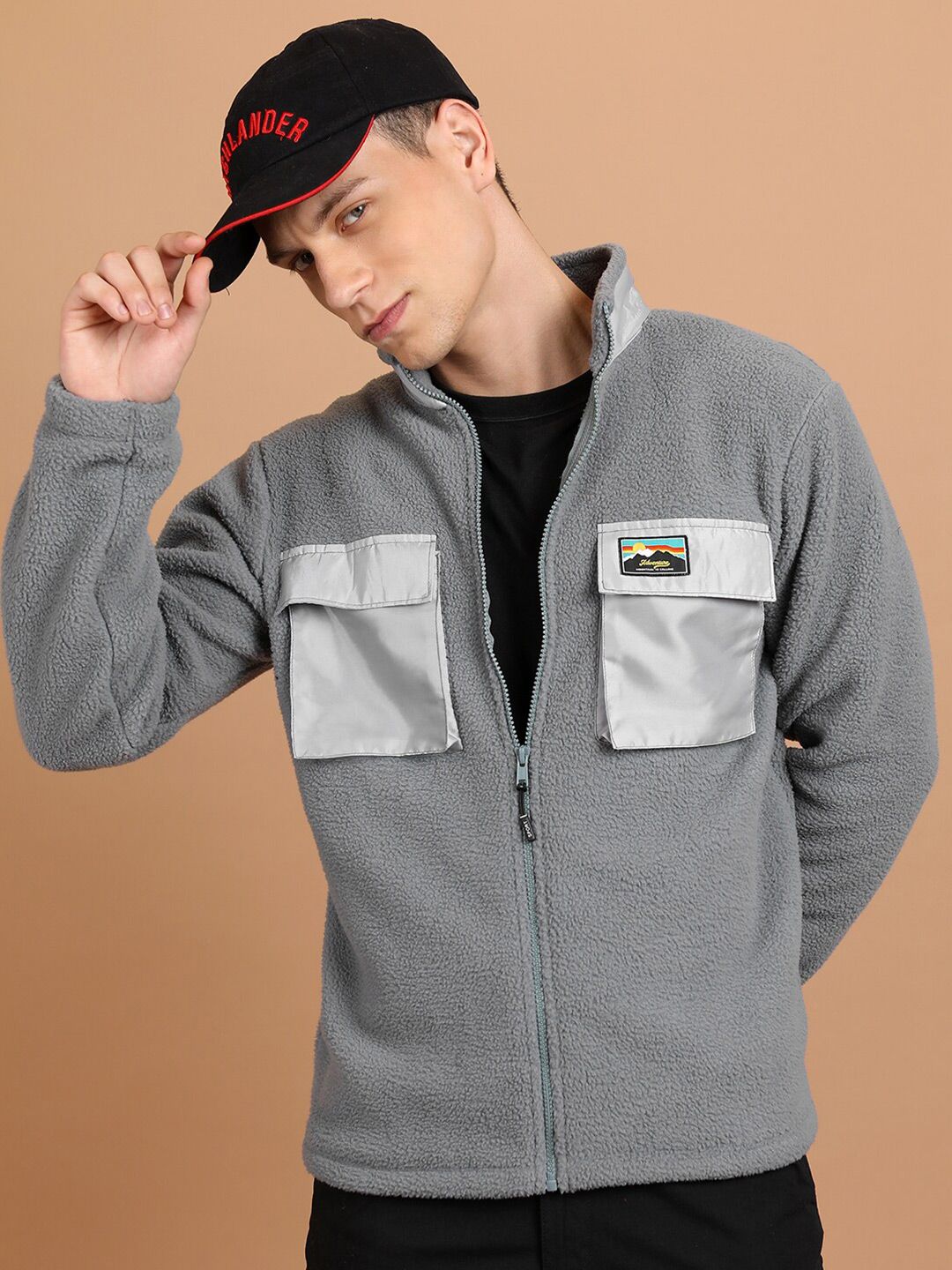 HIGHLANDER High Neck Front-Open Sweatshirt