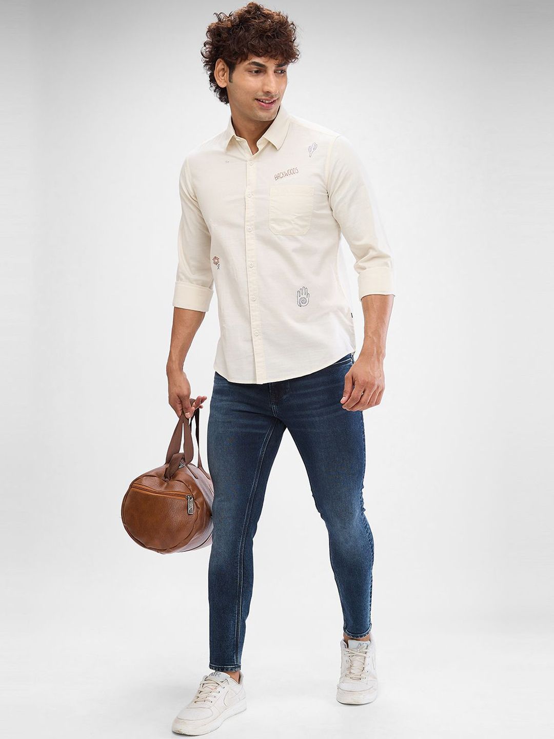 SPYKAR Men Slim Fit Clean Look Light Fade Cropped Stretchable Jeans