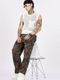 Eszett Men Printed Baggy Fit Cargos Trousers