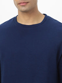 Urbano Fashion Men Textured Round Neck Oversized Half Sleeve Cotton T-Shirt