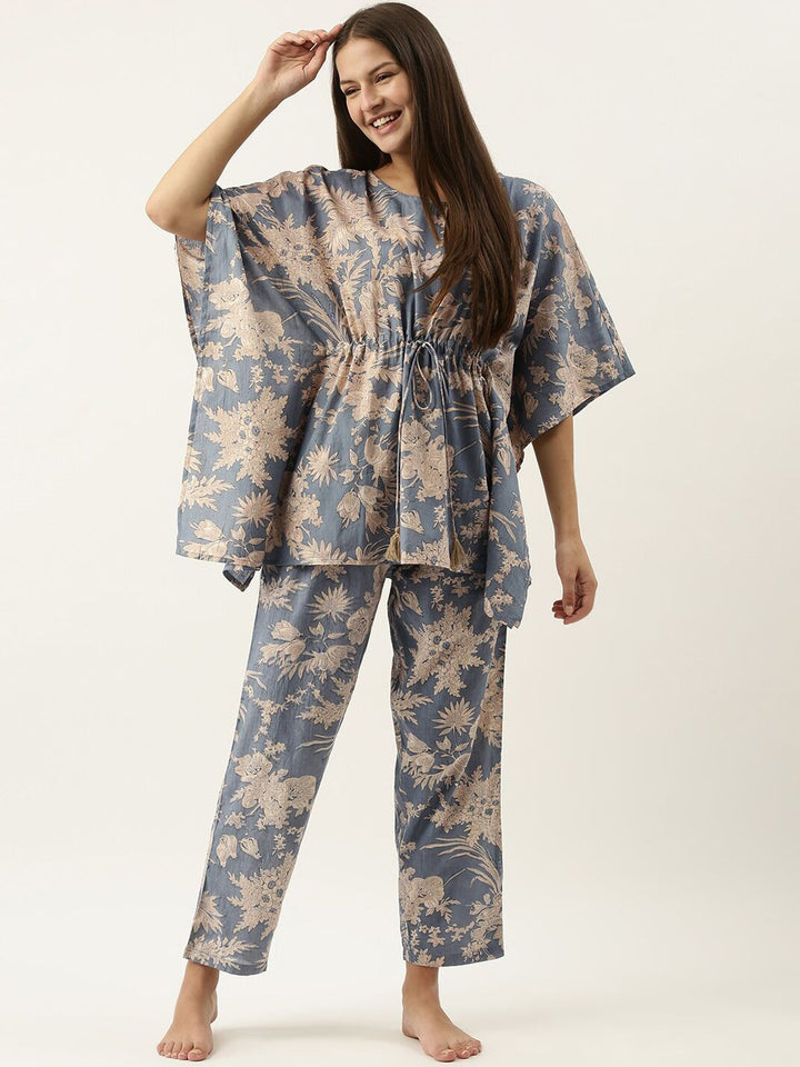 SANSKRUTIHOMES Women Printed Pure Cotton Night suit