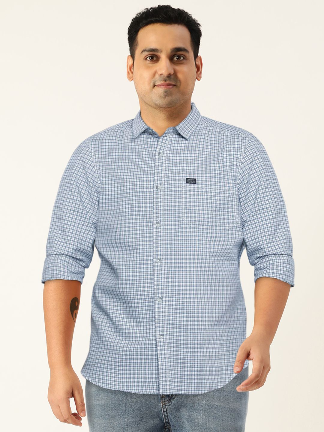 The Indian Garage Co Men Slim Fit Opaque Checked Casual Shirt