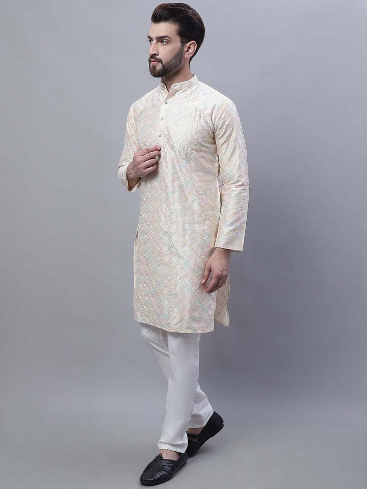 SOJANYA Embroidered Thread Work Kurta and churidar with Nehru Jacket