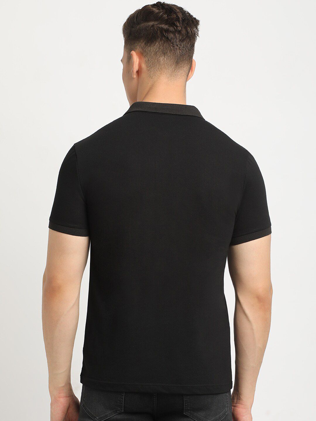 THE BEAR HOUSE Polo Collar Short Sleeves Slim Fit T-shirt
