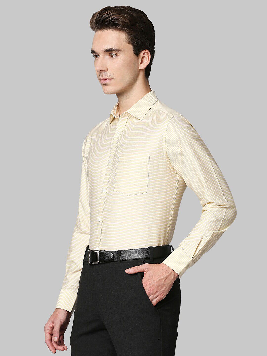 Park Avenue Men Yellow Slim Fit Cotton Formal Shirt