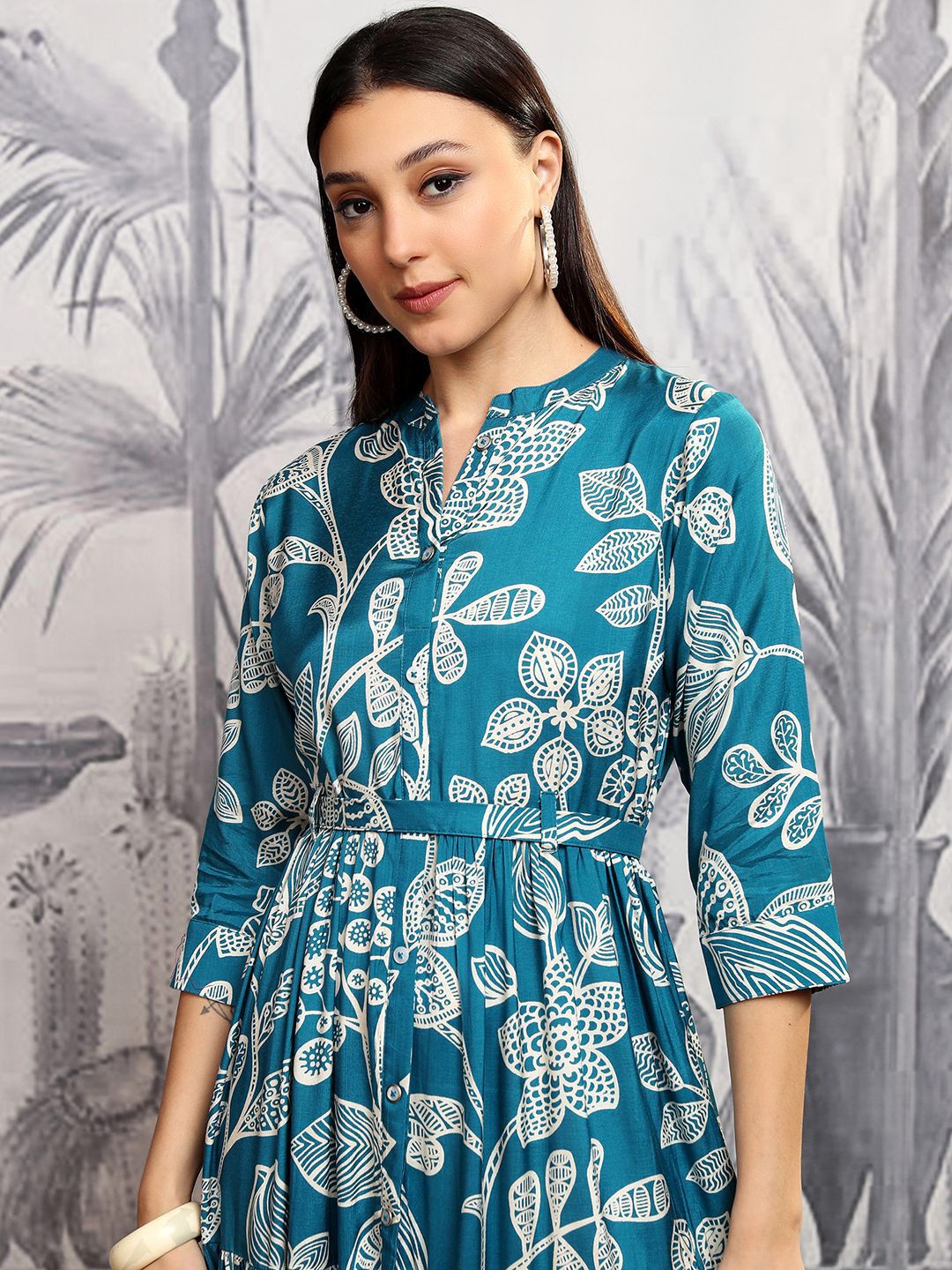 Vishudh Floral Print Maxi Dress