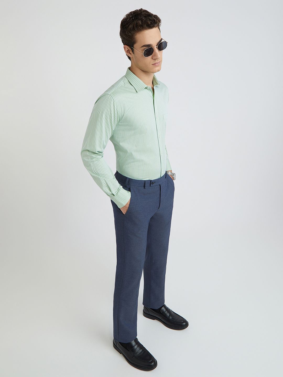 Park Avenue Men Slim Fit Striped Pure Cotton Formal Shirt