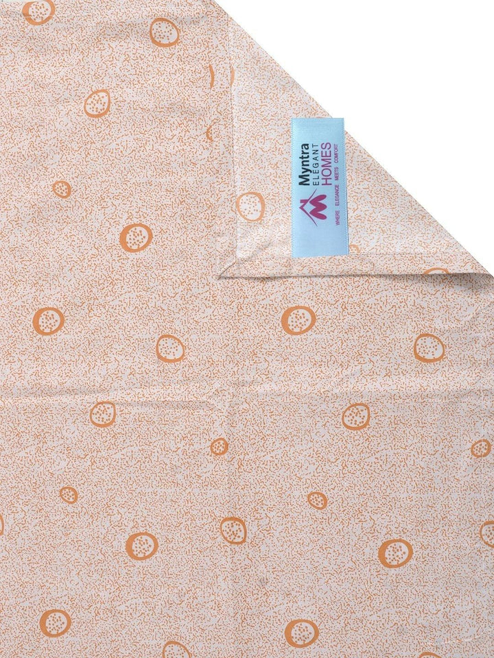 Myntra Elegant Homes Orange Geometric 300 TC Single Bedsheet with 1 Pillow Covers