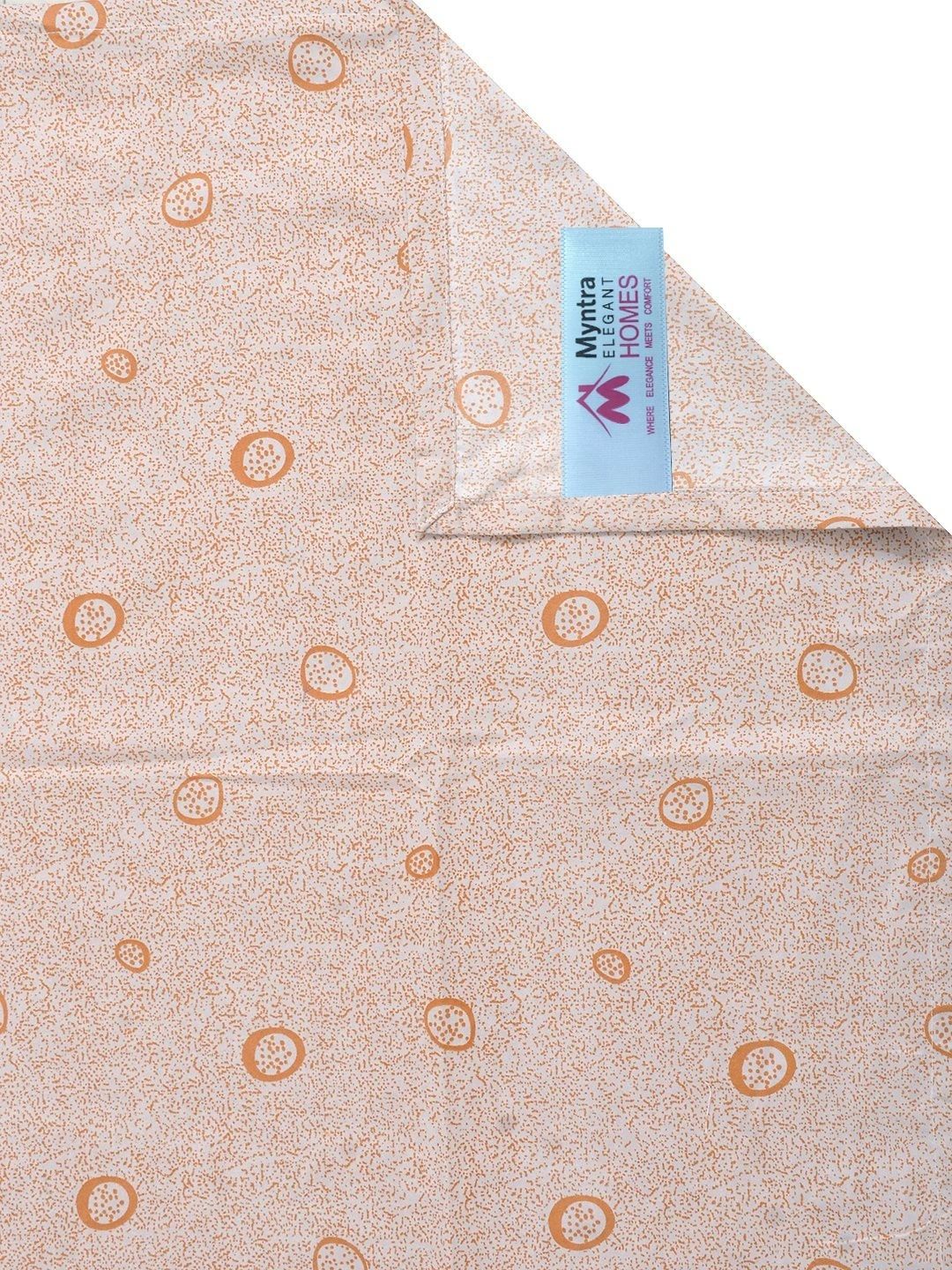 Myntra Elegant Homes Orange Geometric 300 TC Single Bedsheet with 1 Pillow Covers