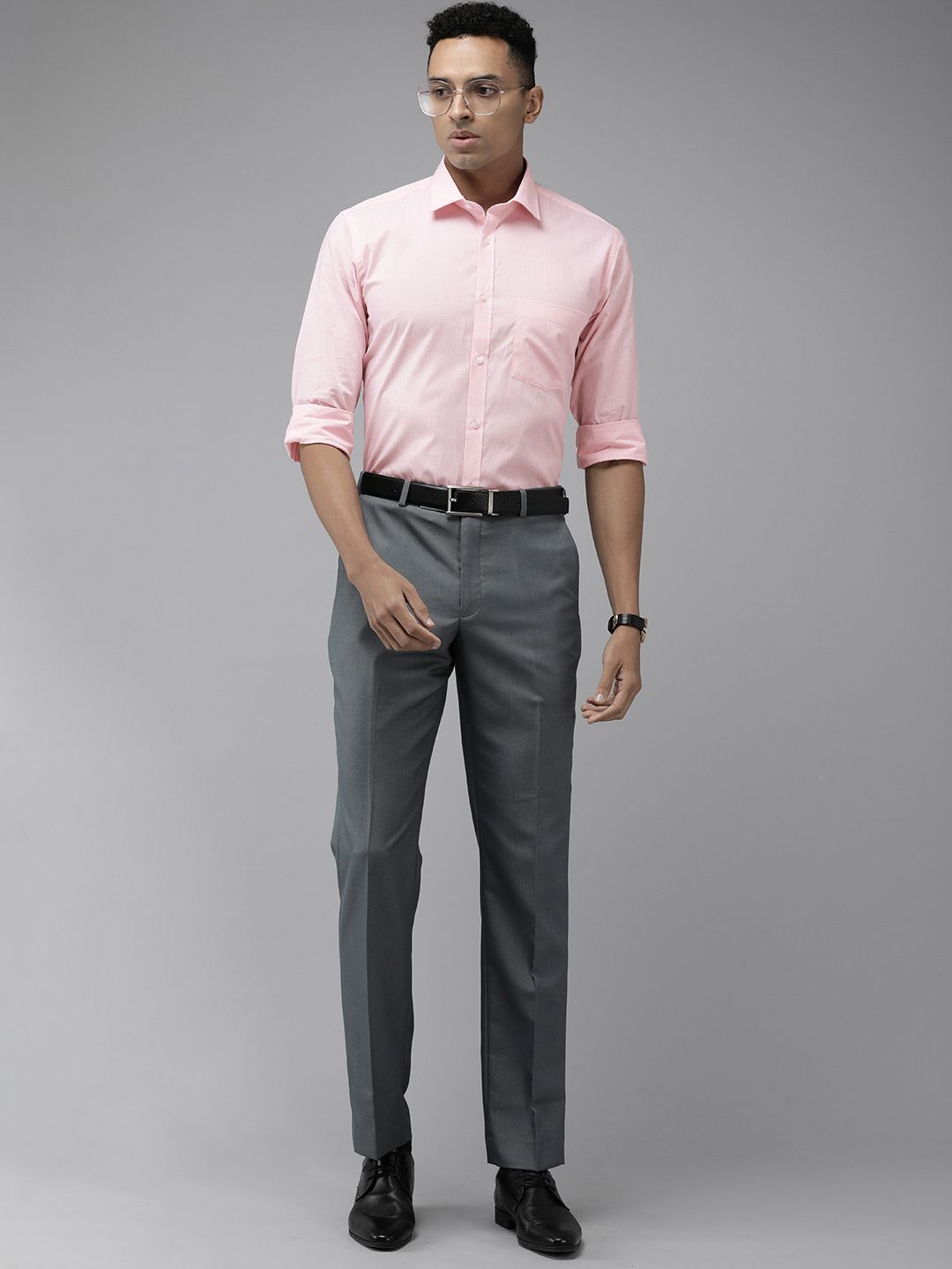 Park Avenue Pure Cotton Slim Fit Micro Checked Formal Shirt