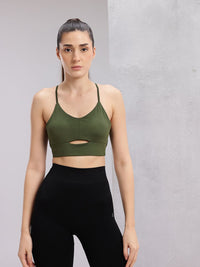 HRX by Hrithik Roshan Cut-Out Detail Medium Coverage Padded Yoga Bra