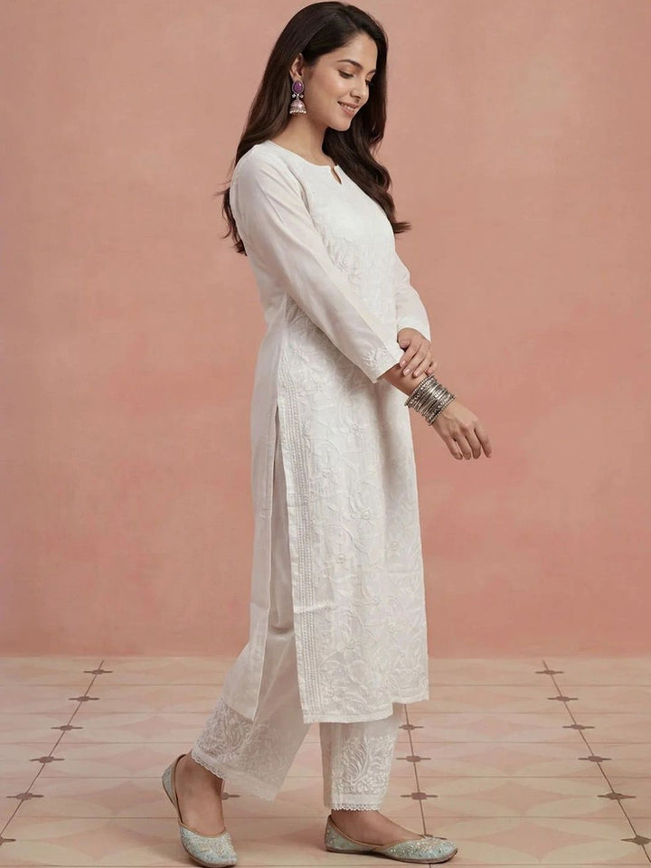 Rumah Wanita Chikankari Sulam Kurta Chikankari
