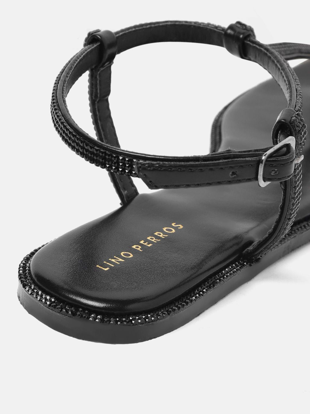Lino Perros Embellished T-Strap Flats