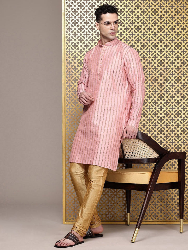 House of Pataudi Woven Design Regular Jashn Kurta With Churidar