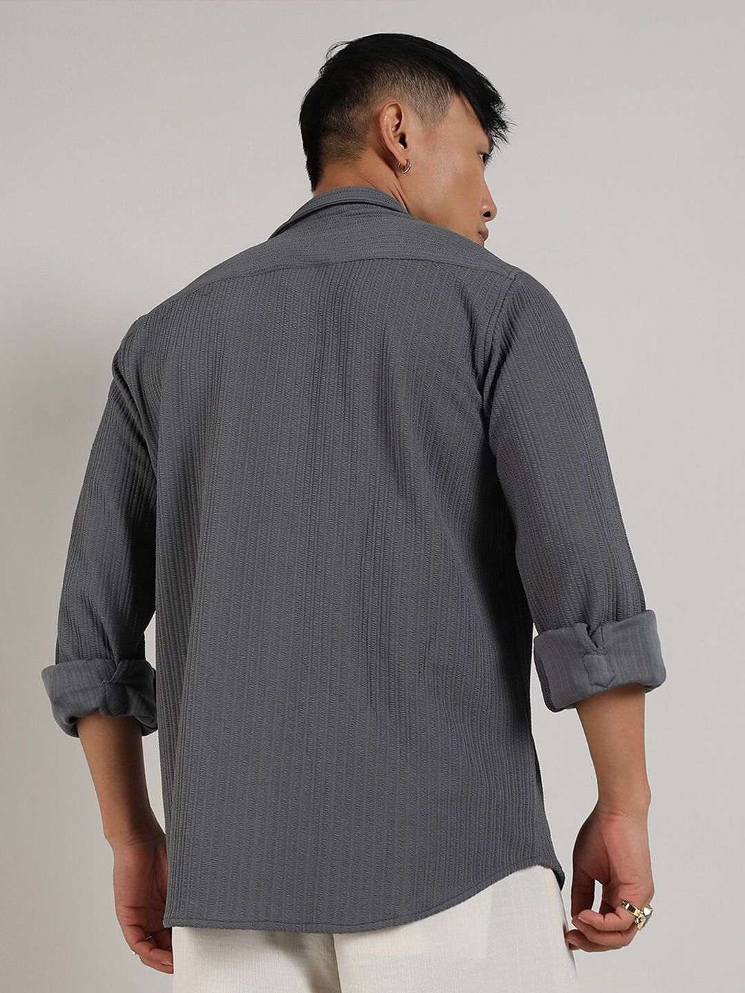 Campus Sutra Comfort Spread Collar Long Sleeves Casual Shirt