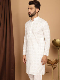 SOJANYA Ethnic Motifs Embroidered Sequinned Cotton Kurta