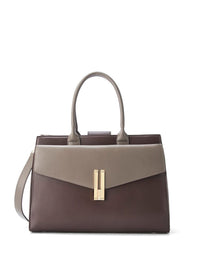 Lino Perros Colourblocked Oversized Structured Satchel with Applique