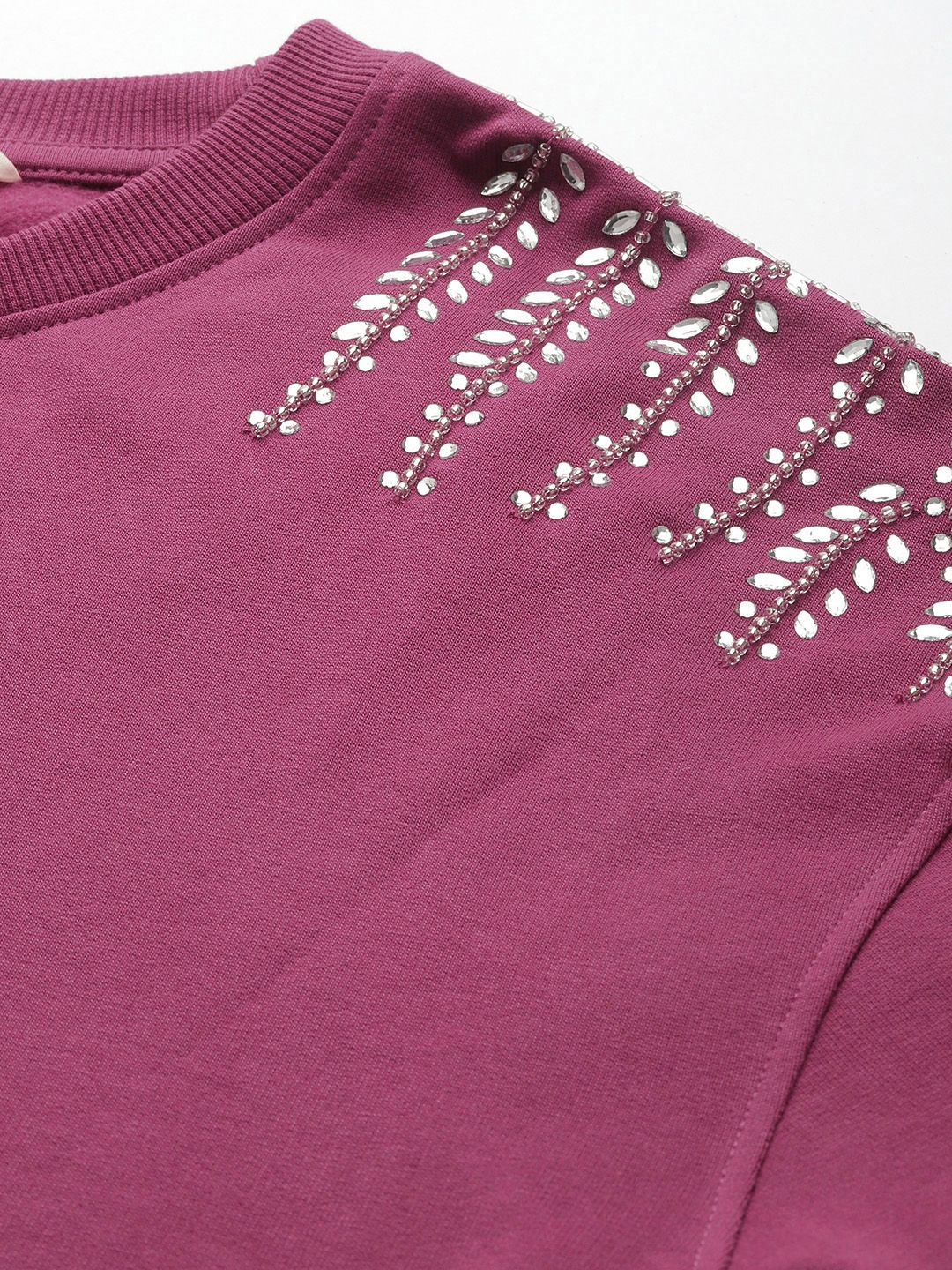 all about you Long Sleeves Studded Embellished Sweatshirt