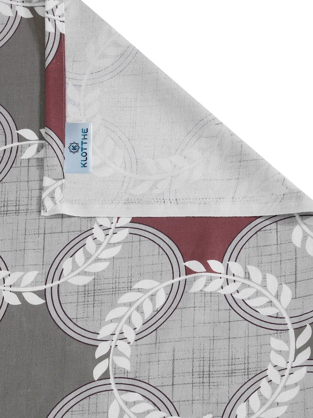 Moda Rapido X KLOTTHE Grey & Maroon Geometric 400 TC Single Bedsheet with 1 Pillow Covers