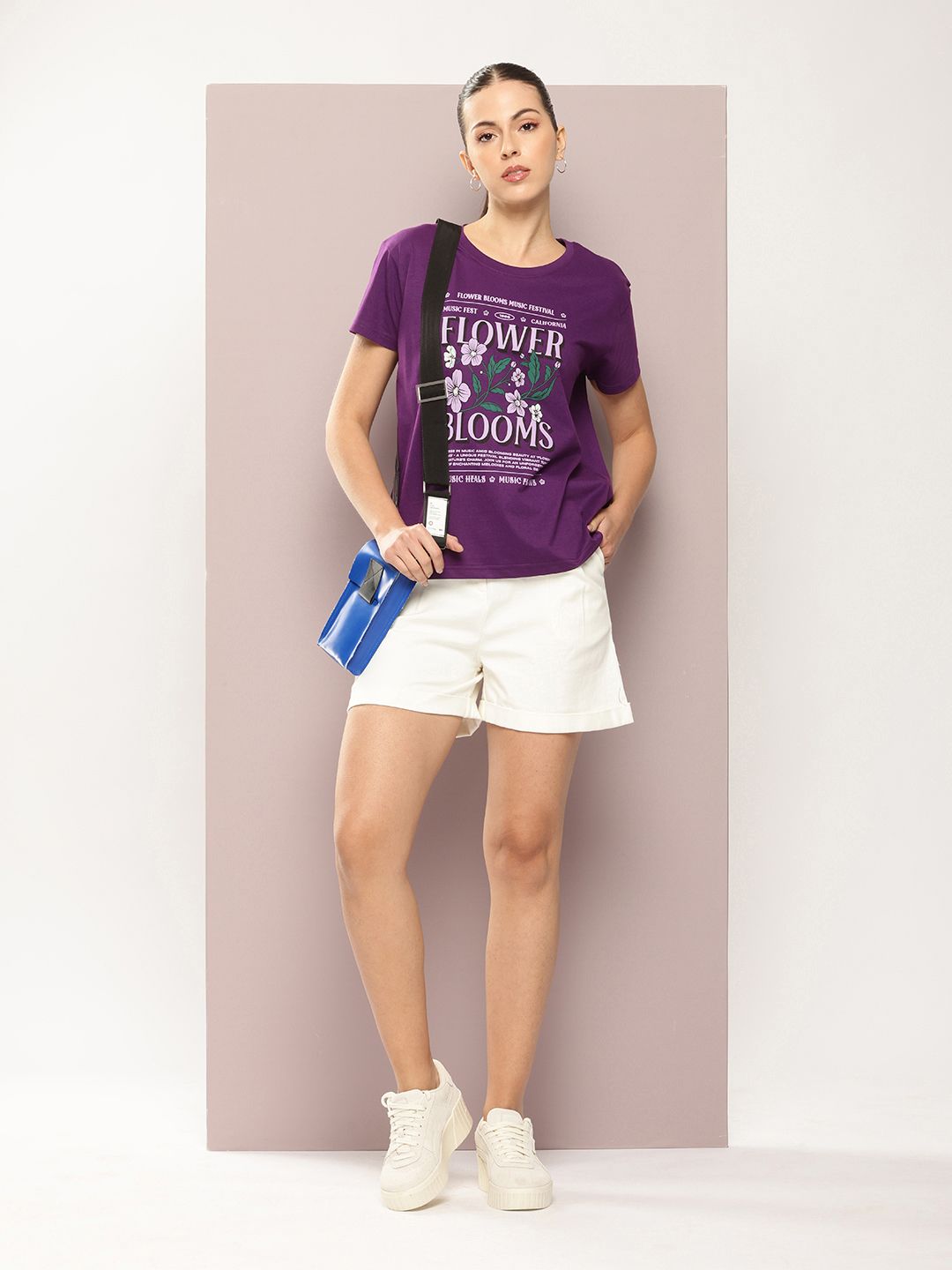 DILLINGER Women Typography Printed Pure Cotton Boxy T-shirt