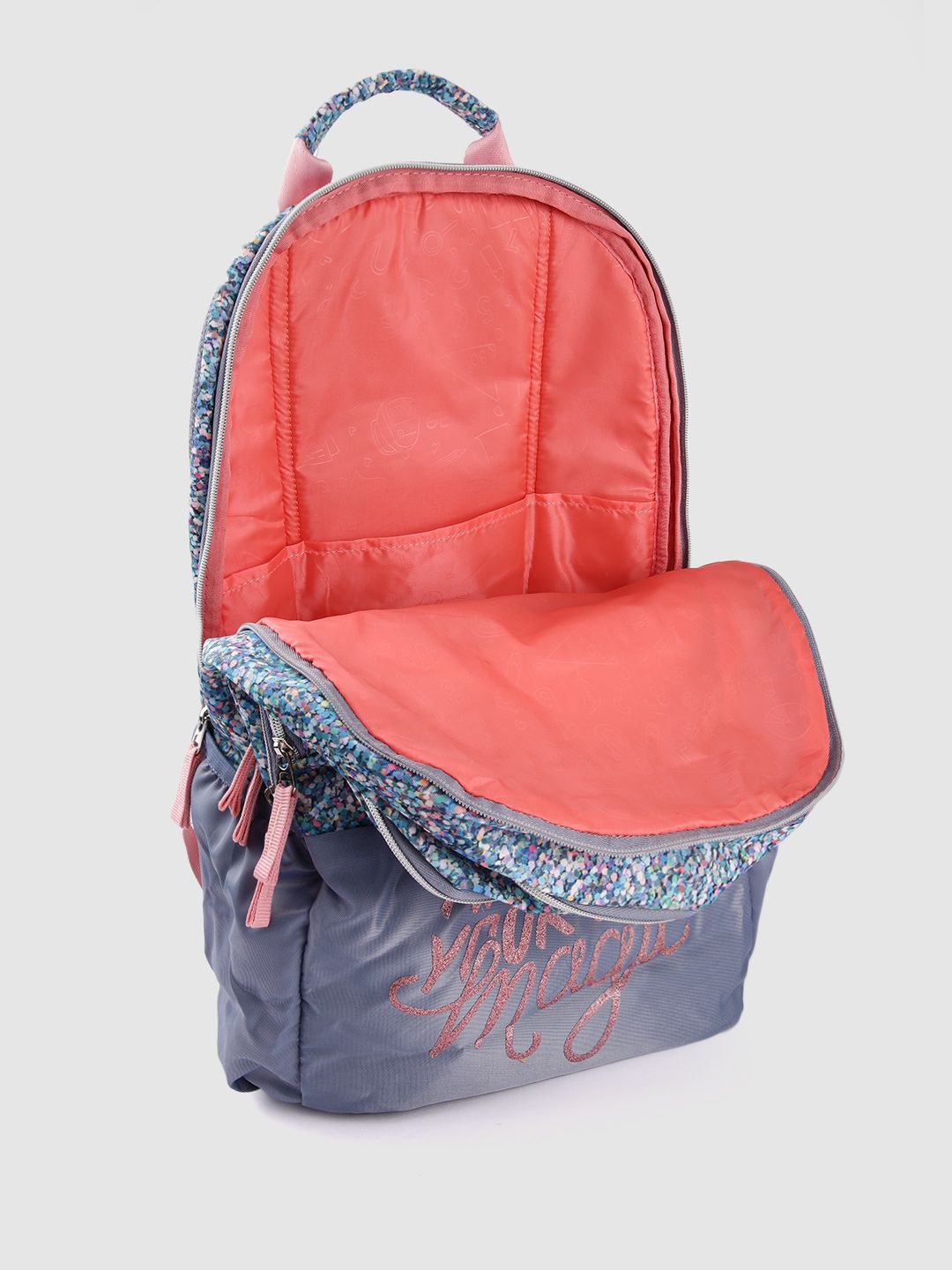 Gear Kids Abstract Printed Laptop Backpack with Glittery Effect -32L