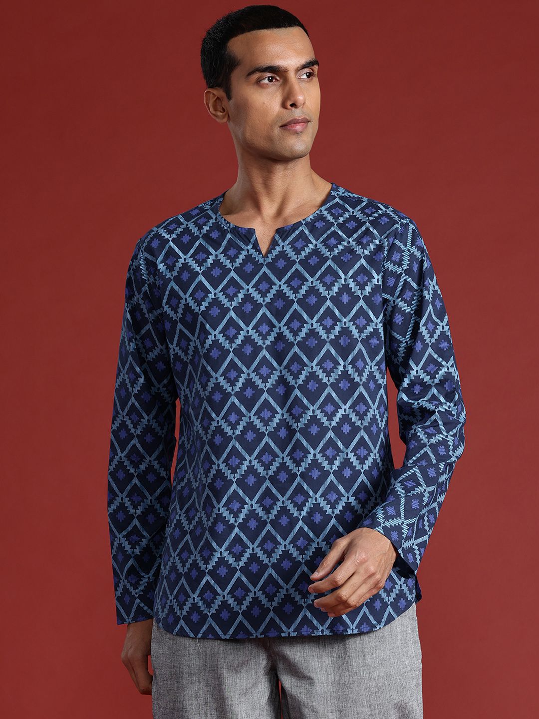 Anouk Pure Cotton Printed High-Low Kurta