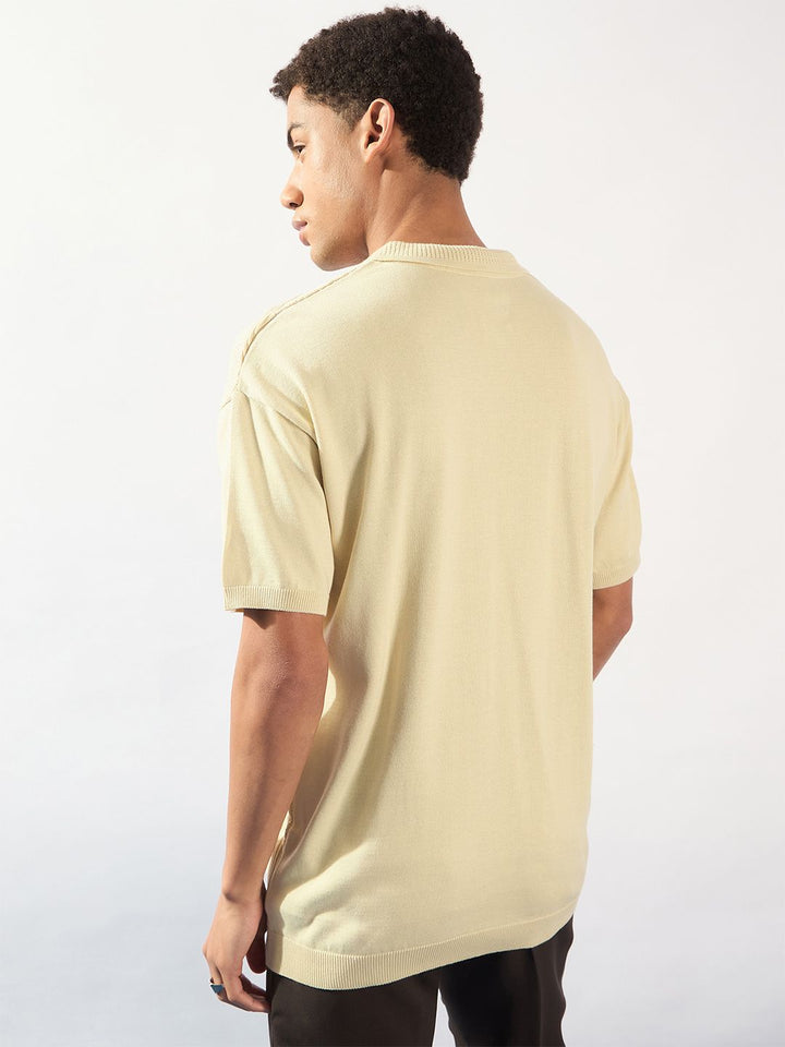 DENNISON Polo Collar Knitted Oversized T-Shirt