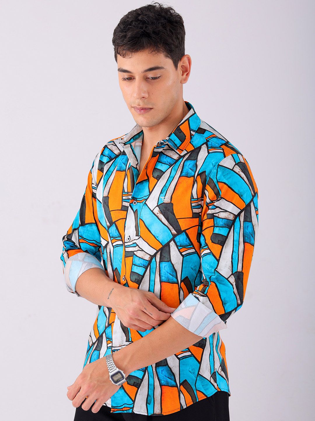 The Indian Garage Co Men Slim Fit Opaque Printed Shirt