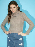STREET 9 Self Designed Turtle Neck Acrylic Pullover