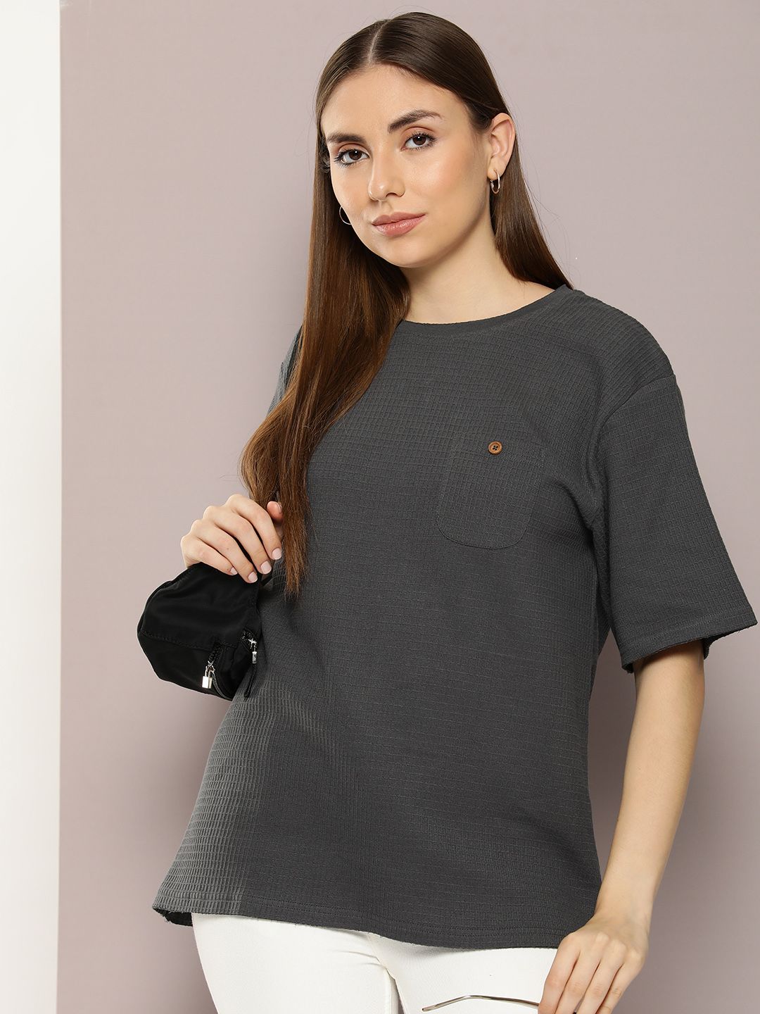 DILLINGER Women Pure Cotton  Oversized T-shirt