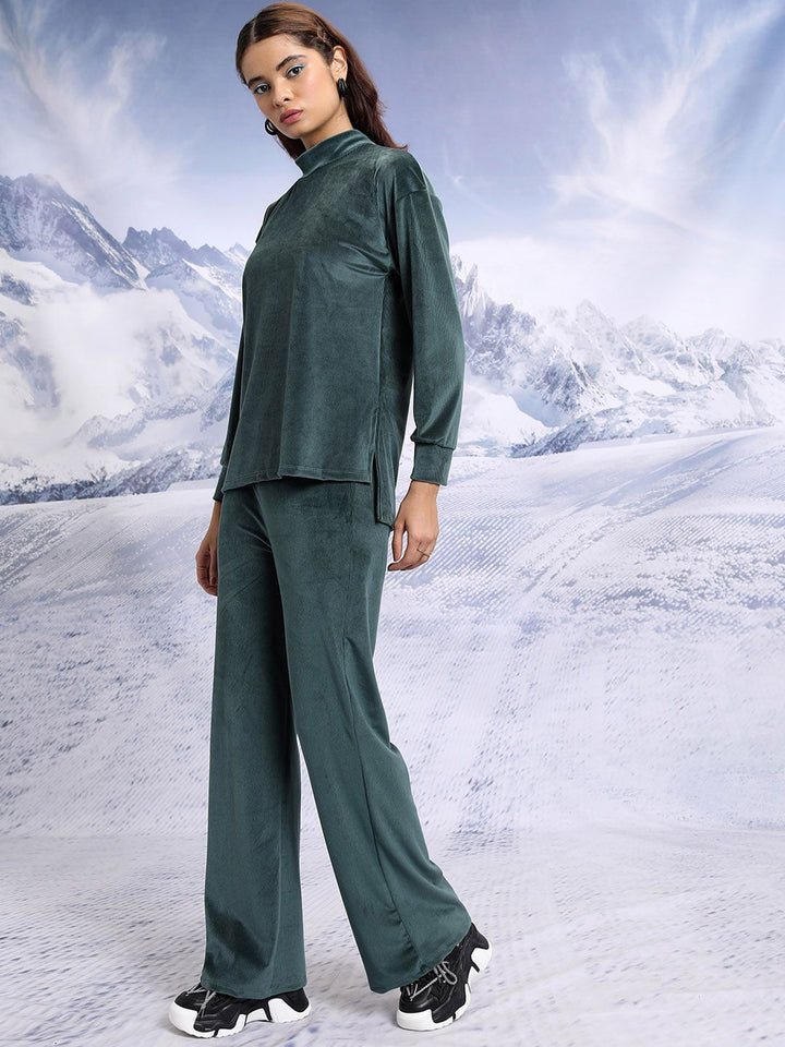 Tokyo Talkies High Neck Relaxed Top with Trousers