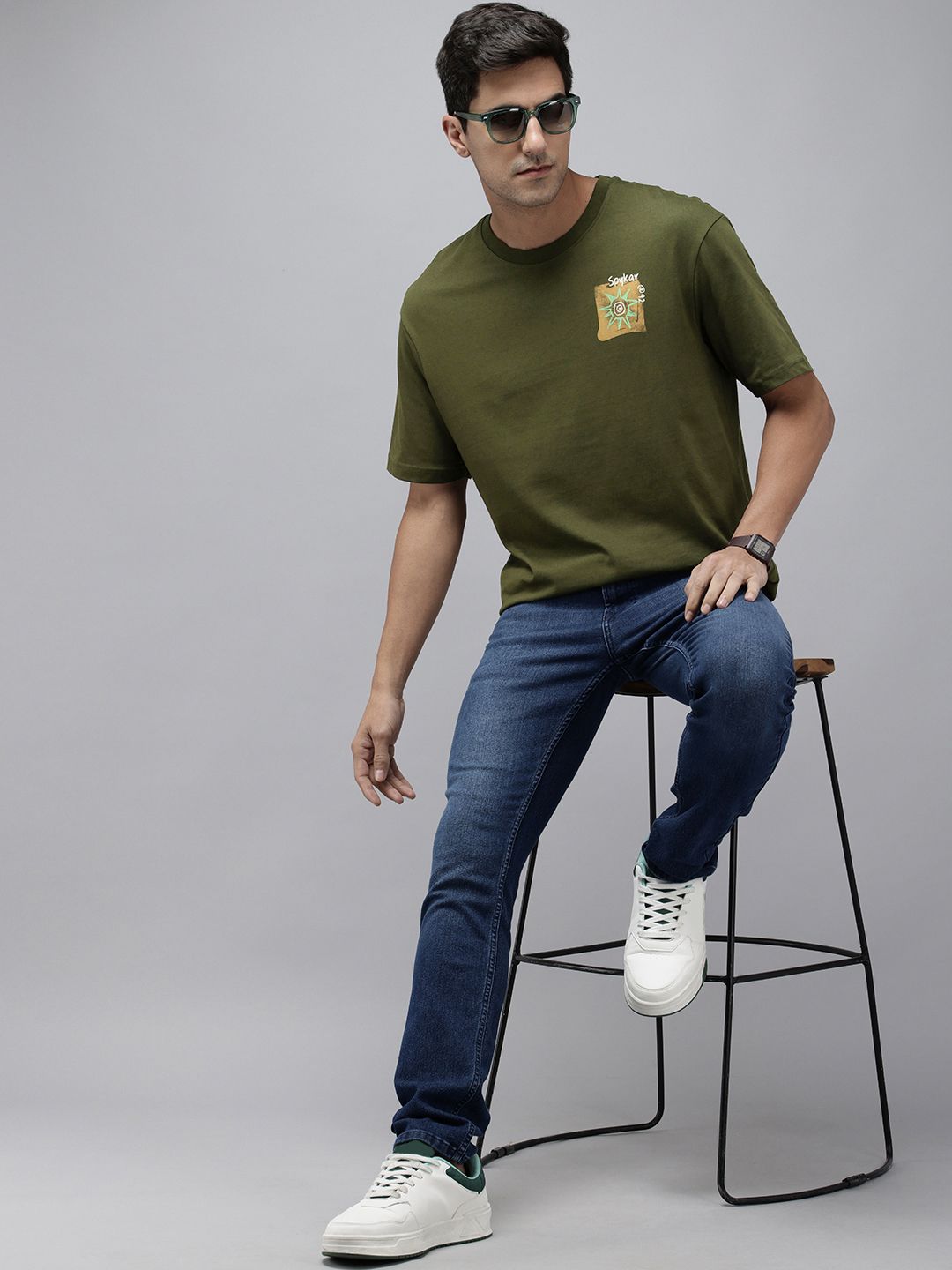 SPYKAR Typography Printed T-shirt
