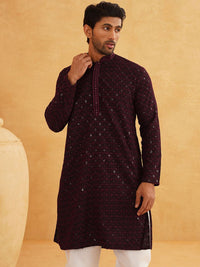 SOJANYA Geometric Embroidered Regular Sequinned Pure Cotton Kurta With Churidar