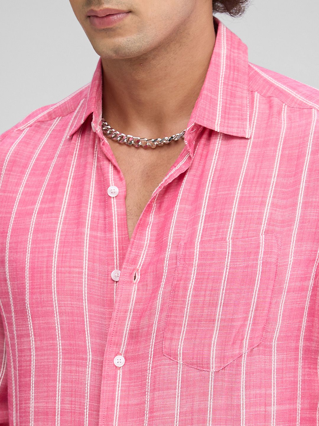 VASTRADO Men Classic Slim Fit Vertical Striped Casual Shirt