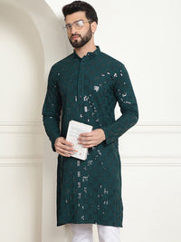 SOJANYA Kurta Kapas Tulen Sulam Geometrik Labuci