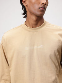 ether Zen Typography Printed Drop-Shoulder Sleeves Pure Cotton T-shirt