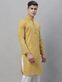 SOJANYA Motif Etnik Printed Silk Cotton Kurta