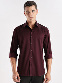 ADRO Men Slim Fit Solid Satin Casual Shirt